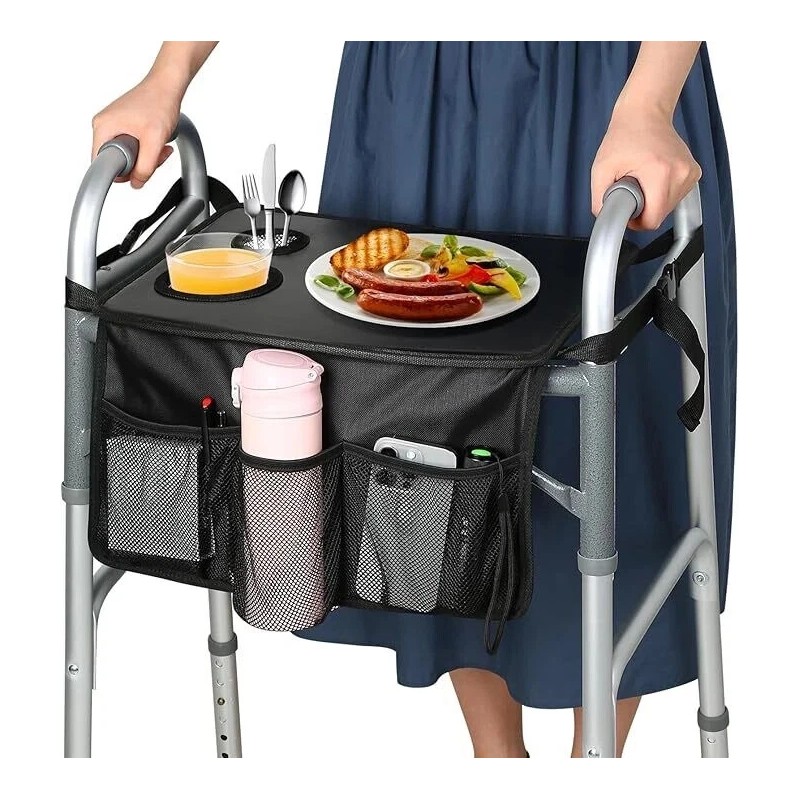 No Brand Walker Tray for Seniors Elderly Disability Folding Rolling