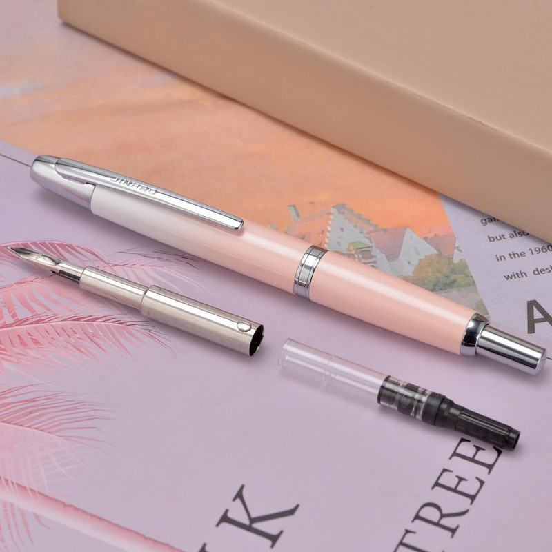 Jinhao 10 Series Press Gradient Peach Pink Retractable Extra Fine