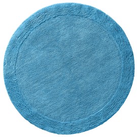 Erwin Müller Stuttgart Uni Series Bath Mat Round 90 cm Diameter Extra Thick High Absorbency 100% Cotton Blue