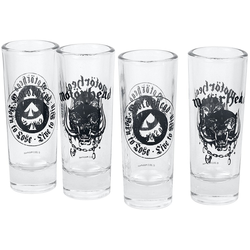 Motörhead 4 shot glasses born to loose/live to win +