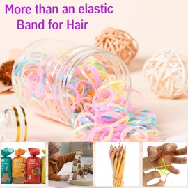 2000 PCS Soft Elastic Mini Hair Ties, Ponytail Hair Accessories with Topsy Tail Tools for Girls (Colors)