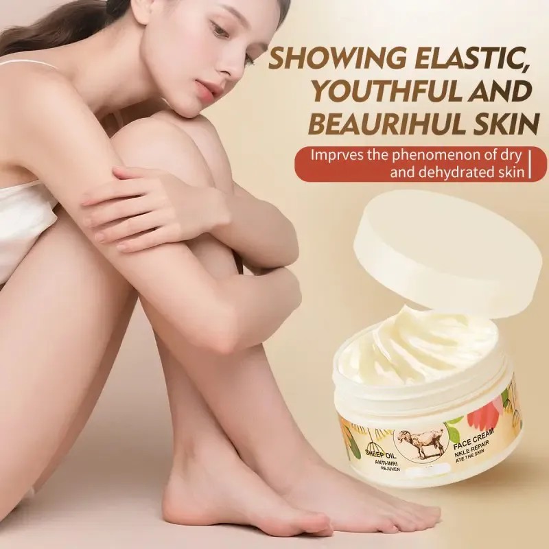 Crema Hidratante Facial Con Aceite De Oveja, 100 G, Para