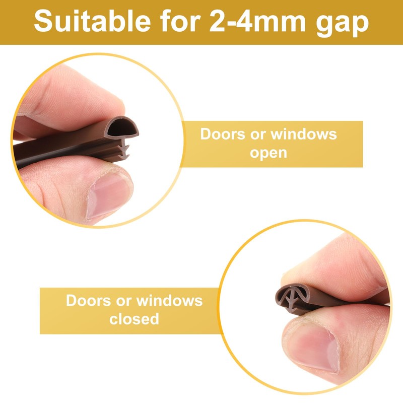 PATIKIL Window Weather Stripping Door Seal, 2 Pack 1/2" Wide