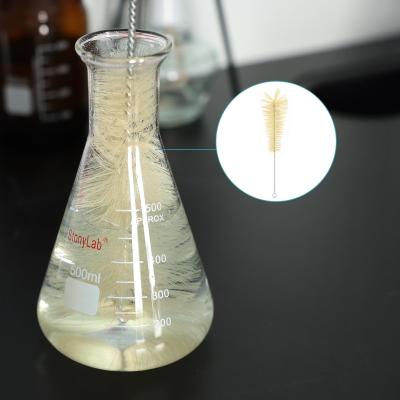 stonylab Erlenmeyer Flask Brushes, 2-Pack Beaker Cylinders Flask Test Tube