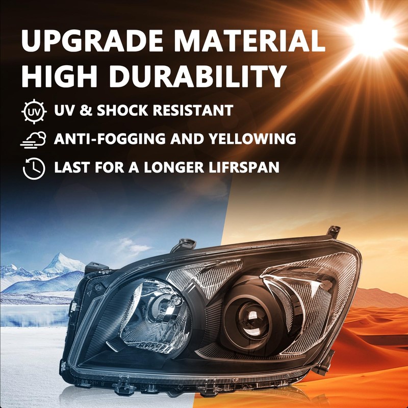 Aosky Halogen Model Headlight Assembly Compatible with 2009 2010 2011