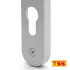 TSS White UPVC Door Handle Pair Set with Offset Lever
