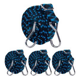 Bungee Cords with Hooks, 4 Pack 40inch Bungee Straps with Hooks, Bundy Cord with Hooks, Bungee Cord, elastic cord, Elastic Strap, Bungees with Hooks, Small Bungee Cords with Hooks (Blue)