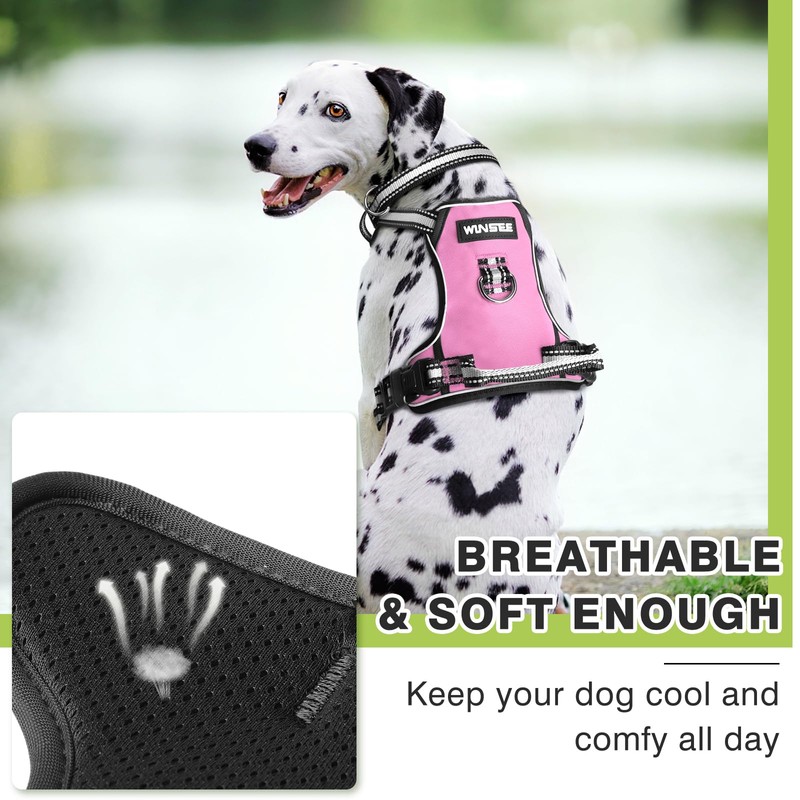 WINSEE Dog Harness No Pull, Pet Harnesses with Dog Collar,