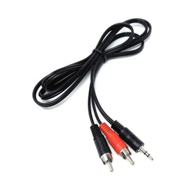 DRUT 1m 3.5mm to Twin RCA Stereo Aux Phono Audio Cable Mini Jack Lead Cord Y Splitter Headphone Cord RCA Y Splitter Adapter 3.3ft Black Nickel Connectors