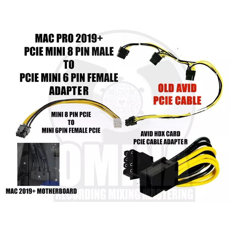 AVID HDX PCIE POWER CABLE ADAPTER MAC PRO 2019+ mini