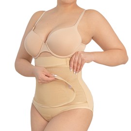 For Moms Panty Fajas Postparto - Faja Post Parto y Post Cesárea Alta Fajas para Mujer Moldeadora Ajustable Compresión Calzon Faja para Mujer Suave Tela Compresión Nude M