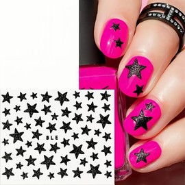 Sinikorya 10 Colors Star Nail Stickers, 3D Nail Art Stickers for Everyday Nail Art, Festive Atmosphere Nail Art, As a Present to You Lover, Family or Friend