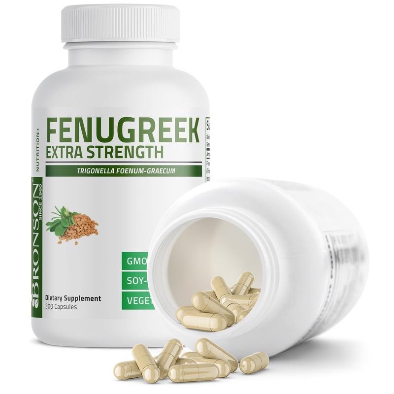 Bronson Fenugreek Extra Strength, Fenugreek Capsules, Fenugreek Supplement, Digestion Support