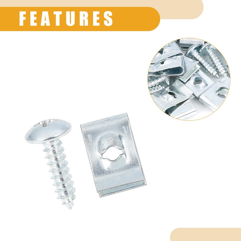 Partuto 20 Set 4.2x16mm Universal U Clip Screw Assortment -