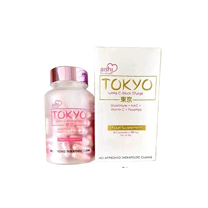 Aishi Premium Tokyo White C-Block Dyfage Glutathione, 60 Capsules