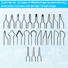 23pcs Wood Burning Kit,Wood Burning Tips Wood Burner tip,Burning Tool Wood Burning High impedance Nickel-Chromium Wire Pen tip Wood Burning Tool Pen tip can Replace Accessories (Pen tips-1-23 Kinds)