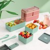 CHZZMS 2 Pack Bento Box Adult Lunch Box,49OZ Leakproof Eco-Friendly