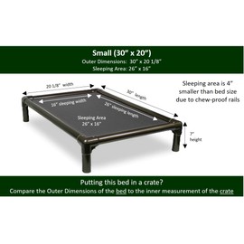 Kuranda Chewproof Dog Bed - Walnut PVC - 30" x 20" - Cordura Nylon - Smoke