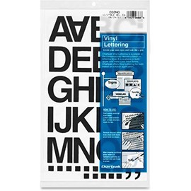 Chartpak Self-Adhesive Vinyl (01040) Capital Letters and Numbers, 1-1/2 Inches High, Black