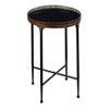Deco 79 Metal Marble Tea Table, 26 by 18"