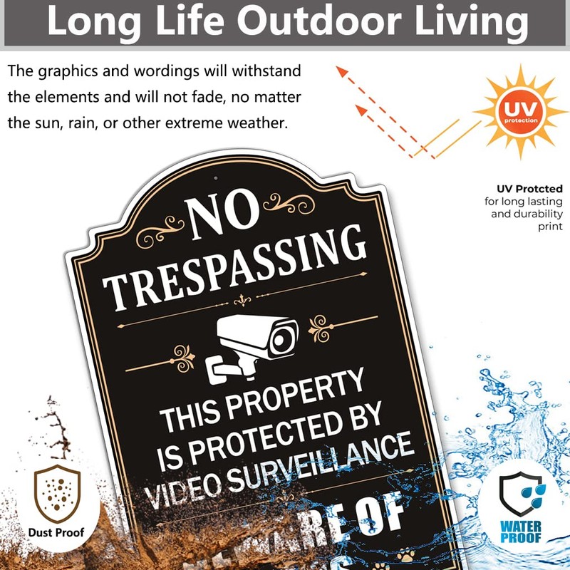 2 Pack No Trespassing This Property is Protected by Video
