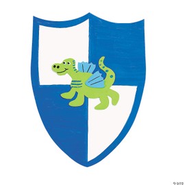 Fun Express DIY Shield Kit for Kids - Set of 12 Cardboard Shields - VBS Vacation Bible School Supplies/Decor - Link Party, Knight Crafts and Play Castle Activities