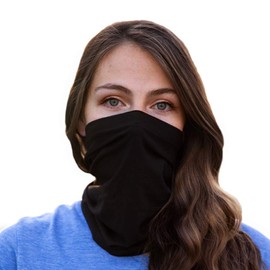 PURIAN Bamboo Neck Gaiter, Multi-use Face Shield Protector for Skiing & Snowboarding, Elastic Cold Weather Neck Mask with Breathable UV Dust Protection, Washable & Reusable, Black