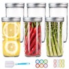 Wide Mouth Mason Jars 24 oz, 6 Pack Glass Canning
