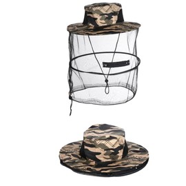 ZANZER Mosquito Head Net Hats for Men Women, Breathable Outdoor Sun Hat with Foldable Net Mesh, 360-Degree Protection Bug Net Cap for Fishing, Gardening, Camping, Hiking, Windproof Summer Hat (B)