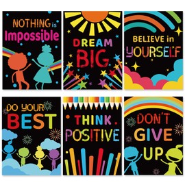 Motivational Posters for Classroom, 6Pcs Classroom Motivational Poster Positive Posters, Classroom Posters High School, Inspirational Posters for Classroom Office Elementary Middle School Decorations