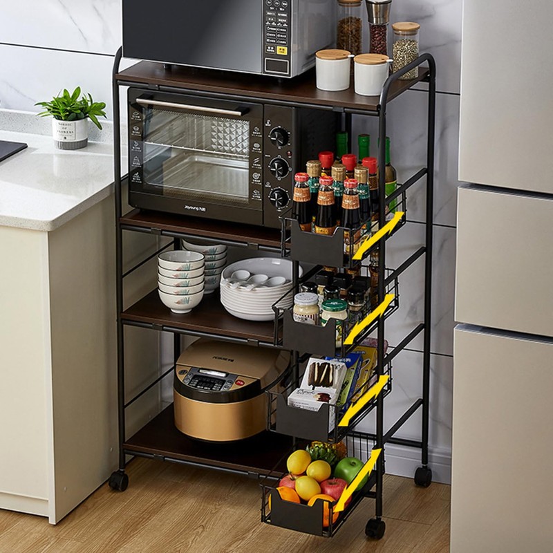 ILWorkTLs 4-Tier Free Standing Kitchen Bakers Rack,Kitchen Cart with 4