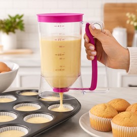 Pancake Batter Dispenser for Baking – Easy-Pour Portion Control Tool for Cupcakes, Waffles, Muffins and Crepes
