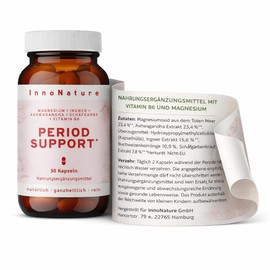 InnoNature Period Support Capsules | Period Complex to Support Your Period | 30 Capsules, Vegan, Vitamin B6, Ashwagandha, Yarrow Herb etc.