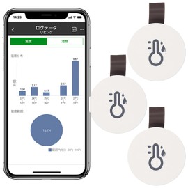 Smart Thermometer/Hygrometer, Bluetooth Digital Thermometer/Hygrometer, Smartphone Compatible, Smart Sensor, Data Storage Function, Compact Round Shape (3 Pieces)