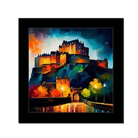 Edinburgh Castle print 10 x 10 inches, black framed