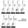 18/10 Stainless Steel Kitchen Utensils Set - 15” All Metal