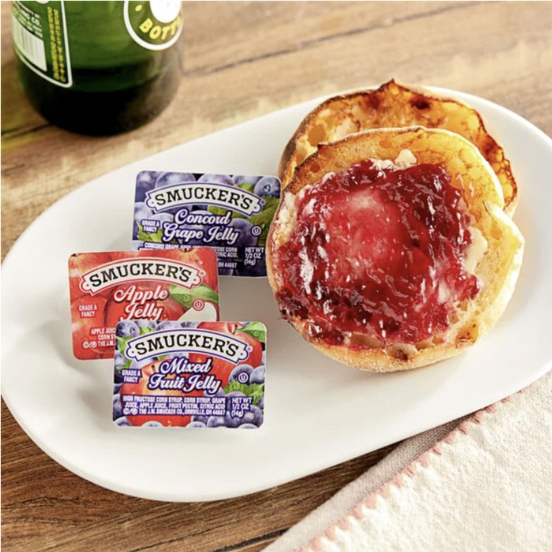 Assorted Jelly & Jam Cups – Single-Serve Apple, Grape, Strawberry
