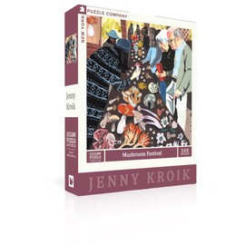 New York Puzzle Company - Jenny Kroik Mushroom Festival - 500 Piece Jigsaw Puzzle for Family Game Nights by Jenny Kroik