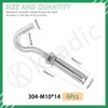 Keadic 6Pcs M10 Expansion Hook,304 Stainless Steel Concrete Wall Hook,