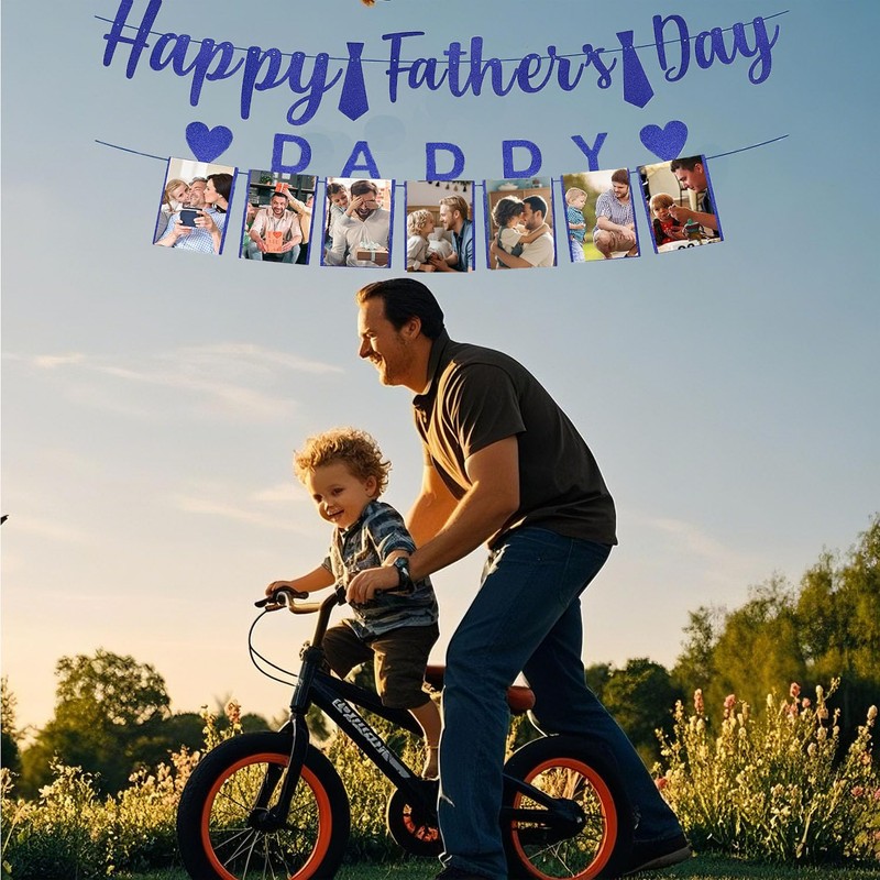 DWEARTY Fathers Day Banner Can Be Accompanied by Photos and