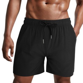 Danfiki Mens Swim Shorts Trunks Waterproof Quick Dry Beach Shorts Surfing Shorts with Mesh Lining Gradient Color