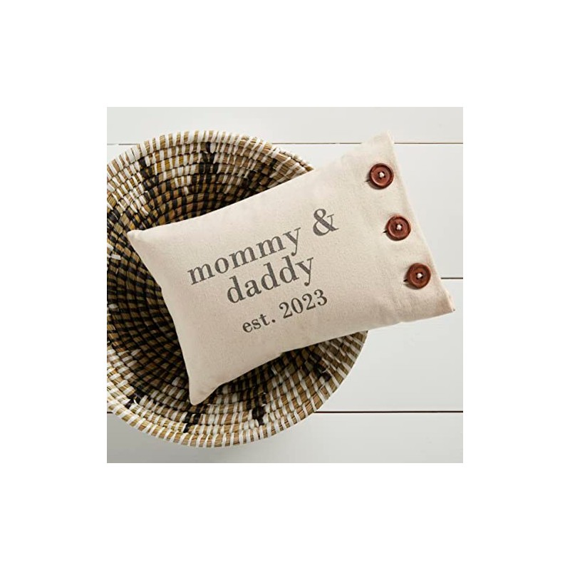 Mud Pie Parent Est. Pillow, Cream