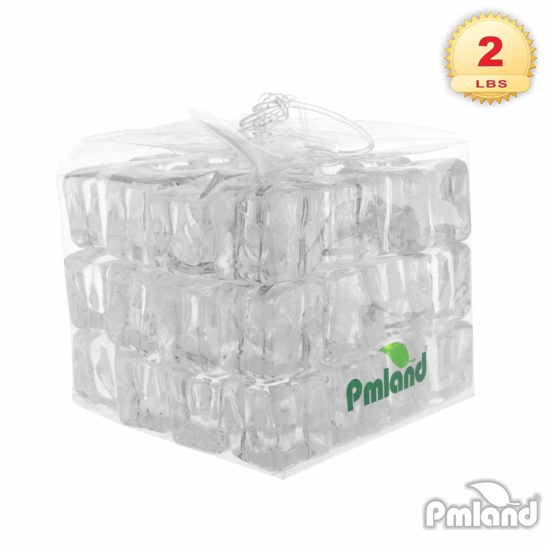 PMLAND Acrylic Ice Cubes Square Shape 2 Lbs Bag, for