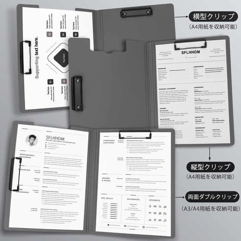 SFLHHDM Clip Holder, A4 Binder, Foldable, Clipboard, Thin, Easy to