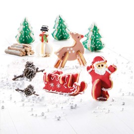 Westmark Cookie Cutters 3D-Set Santa Claus is Coming 9-pcs, Stainless Steel, Silver