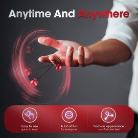 L-Shizuku Begleri Fidget Beads - Worry Fidget Beads Spin & Bump - Made of Aluminum Alloy - for Men Women Youngs Skill Players Creates a Bit of Magic for You (Cala-Blue Yellow&White)