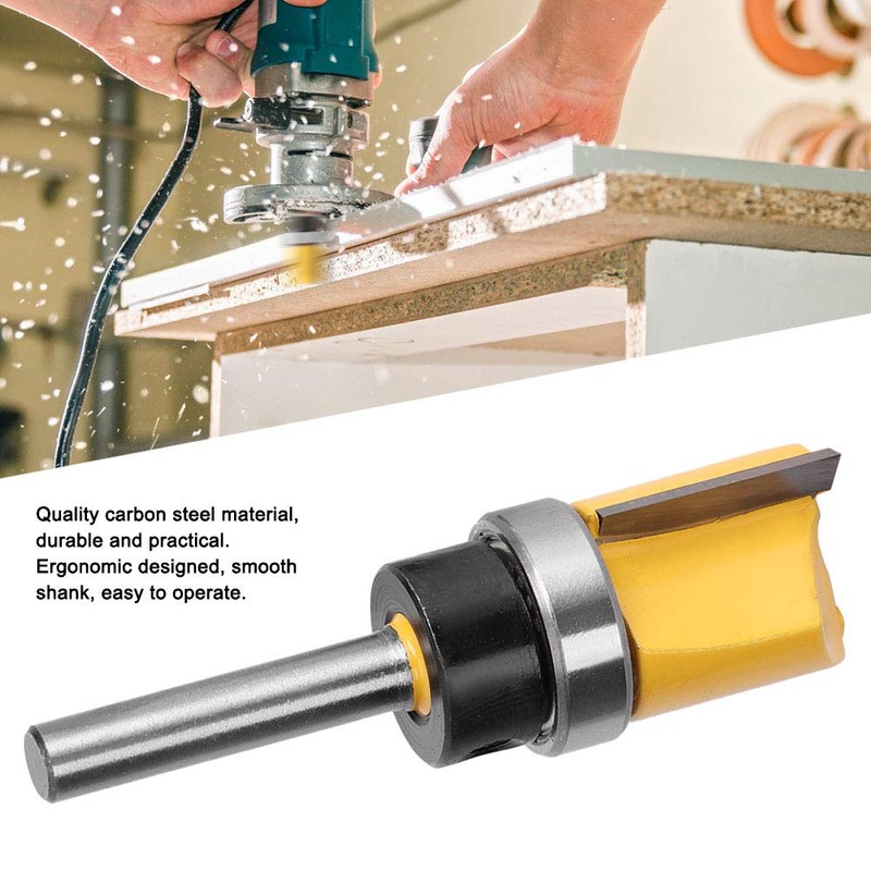 Top Bottom Bearing Flush Trim Router Bits T-shaped Woodworking Milling