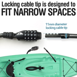 MARQUE Straight Combination Bike Lock Cable - 3/8 inch (5FT, 10FT, 15FT, 25FT) Resettable Combination Lock, Anti-Theft Security Cable for Bicycles, Kayaks, Paddle Boards and Outdoor Gear (05 FT)