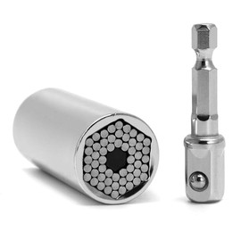 Domira Universal Socket Set 7mm-19mm with Drill Adapter & 50mm Extension Rod – Durable 35k & 40Cr Tool for DIY, Car Repairs, Gifts for Men – Multitool Wrench Solution 2 Inch Extension Rod