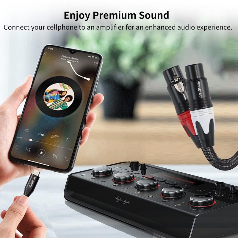 RIVIERA Audio Cable USB C to 2 XLR Famale Cable